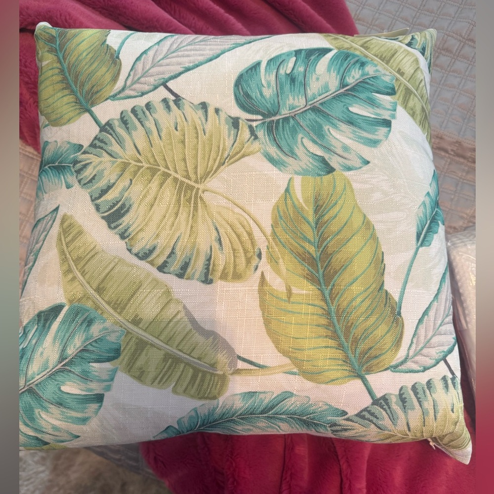 NWT decor pillows with tropical print